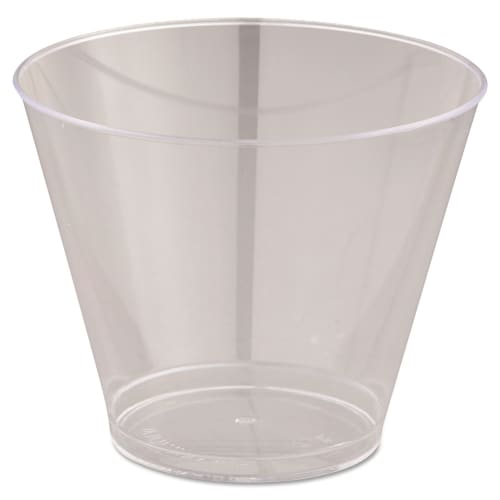 Squat Plastic Cold Cup, Clear, 9oz Unwrapped